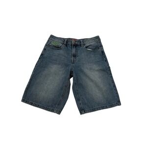 Gmpyre‎ Womens Baggy Denim Shorts Blue Y2K Skater Streetwear Size 2 Medium